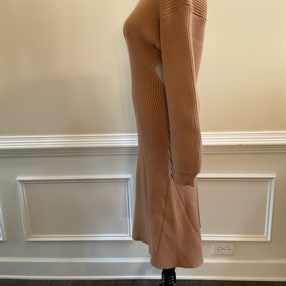 Forever 21 Mock Neck Long Sleeve Ribbed Sweater Dress Back Cutout Size XL - Picture 4 of 10